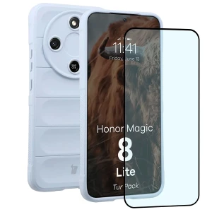 Pancerne etui + szkło hartowane Bizon Tur Pack do Honor Magic8 Lite, jasnoniebieskie