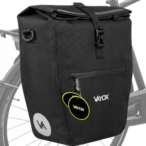 Sakwa rowerowa na bok bagażnika, Vayox VA0445B 25L, czarna