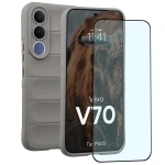 Pancerne etui + szkło hartowane Bizon Tur Pack do Vivo V70 5G, jasnoszare