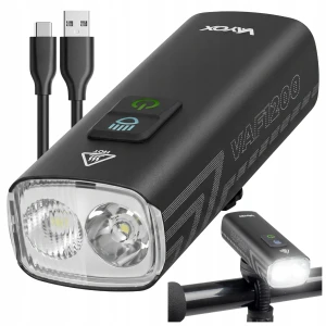 Lampka rowerowa przednia 1200lm, Vayox VAF1200 IPX6 2500mAh, czarna