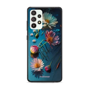 OUTLET: Etui ochronne do Galaxy A52, Mobiwear Glossy Case, niebiesko-kwieciste