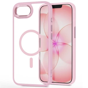 OUTLET: Etui z osłoną aparatu Tech-Protect Magmat MagSafe do iPhone 17e / 16e, przezroczysty, różowy