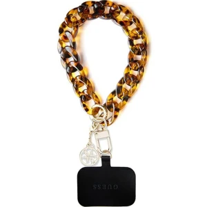 OUTLET: Smycz do telefonu Guess Universal Wirst Chain / pasek, brązowo-złota
