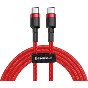 OUTLET: Kabel Baseus Cafule 60W 3A USB-C do USB-C 1m, czerwono-czarny