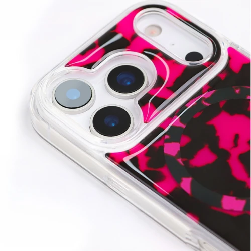 Etui Crong Deluxe MAG do MagSafe do iPhone 17 Pro Max, różowa panterka