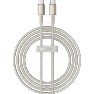Kabel Baseus Tungsten Gold USB-C do USB-C, PD 100W, 480Mb/s, 2 m, tytanowy
