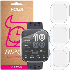 Folia ochronna na ekran zegarka Bizon Watch Film HydroFlex do Amazfit Bip 6, 6 sztuk