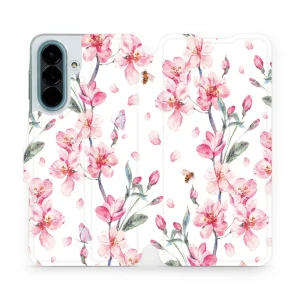 Etui z klapką do Galaxy A27 5G, Mobiwear Book, różowa wiosna