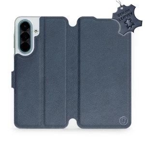 Etui z naturalnej skóry do Galaxy A27 5G, Mobiwear Leather, granatowe
