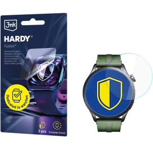 Szkło hybrydowe na smartwatch, 3mk Hardy Fusion do Xiaomi Watch S5, 3 sztuki