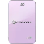 Powerbank indukcyjny Qi do MagSafe 15W, Forcell SuperSlim F5K8, 5000mAh, USB-C 20W PD, fioletowy