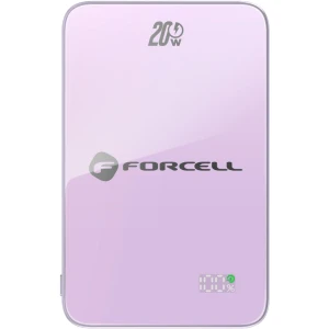 Powerbank indukcyjny Qi do MagSafe 15W, Forcell SuperSlim F5K8, 5000mAh, USB-C 20W PD, fioletowy