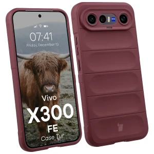Pancerne etui Bizon Case Tur do Vivo X300 FE, burgundowe