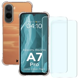Elastyczne etui + 2x szkło hartowane Bizon Case Clear Pack do Xiaomi Redmi A7 Pro