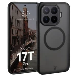 Etui z pierścieniem magnetycznym Bizon Case MatteO do Xiaomi 17T Pro, przydymione-czarne