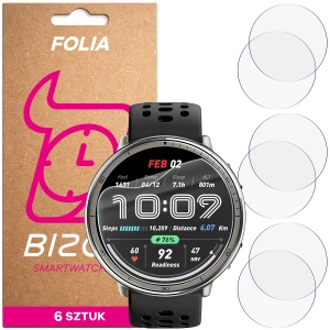 Folia ochronna na ekran zegarka Bizon Watch Film HydroFlex do Amazfit Active 2, 6 sztuk