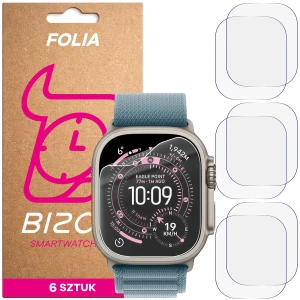 Folia ochronna na ekran zegarka Bizon Watch Film HydroFlex do Apple Watch Ultra 3 / 2 / 1 (49 mm), 6 sztuk