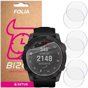 Folia ochronna na ekran zegarka Bizon Watch Film HydroFlex do Garmin Fenix 7X, 6 sztuk