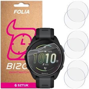 Folia ochronna na ekran zegarka Bizon Watch Film HydroFlex do Garmin Forerunner 165, 6 sztuk