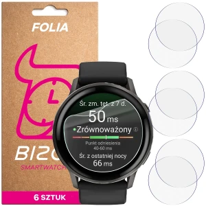 Folia ochronna na ekran zegarka Bizon Watch Film HydroFlex do Garmin Venu 4 45 mm, 6 sztuk