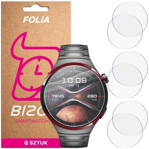 Folia ochronna na ekran zegarka Bizon Watch Film HydroFlex do Huawei Watch 4 Pro, 6 sztuk