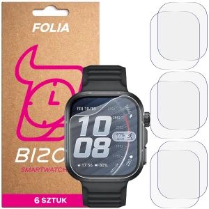 Folia ochronna na ekran zegarka Bizon Watch Film HydroFlex do Huawei Watch Fit 5 Pro, 6 sztuk