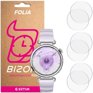 Folia ochronna na ekran zegarka Bizon Watch Film HydroFlex do Huawei Watch GT6 41 mm, 6 sztuk