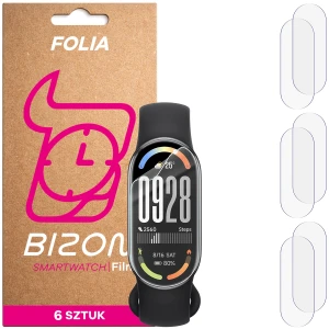 Folia ochronna na ekran zegarka Bizon Watch Film HydroFlex do Xiaomi Smart Band 10, 6 sztuk