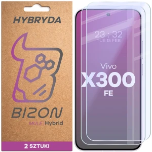Elastyczne szkło hybrydowe Bizon Hybrid Mule Duo do Vivo X300 FE, 2 sztuki