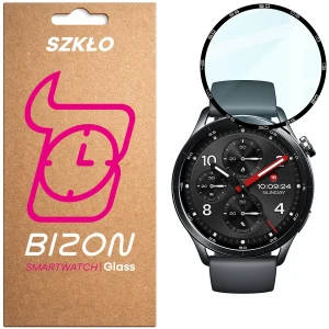 Szkło hybrydowe Bizon Watch Glass Edge Hybrid dla Xiaomi Watch S5, czarne