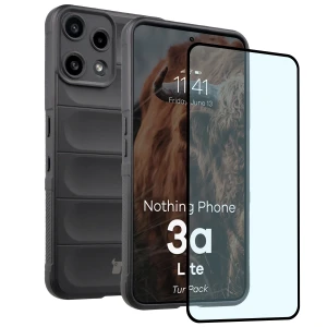 Pancerne etui + szkło hartowane Bizon Tur Pack do Nothing Phone (3a) Lite, czarne