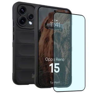 Pancerne etui + szkło hartowane Bizon Tur Pack do Oppo Reno 15, czarne