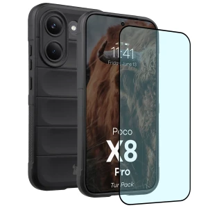 Pancerne etui + szkło hartowane Bizon Tur Pack do Xiaomi POCO X8 Pro, czarne