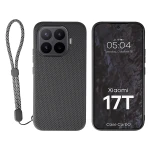 Etui ze smyczką na nadgarstek i pierścieniem magnetycznym Bizon Case CarbO do Xiaomi 17T, czarne