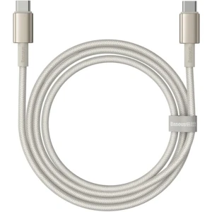 Kabel Baseus Tungsten Gold USB-C do USB-C, PD 100W, 480Mb/s, 1 m, tytanowy