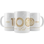 Kubek ceramiczny, OKS "1926 OKS 2026", biało-złoty