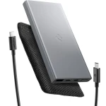 Powerbank Spigen Essential Alloy Portable Charger EA2210, 10000mAh USB-C PD, USB-A 22.5W + kabel, szary