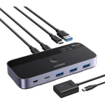 Przełącznik switch USB Ugreen CM662, USB 3.0, 3× USB-A, 1× USB-C, 2× USB-A, szary
