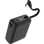 Powerbank z wyświetlaczem LCD Fixed Zen 10 Loop 30W, 10 000 mAh, 1x USB-A QC, 1x USB-C PD, kabel USB-C, czarny