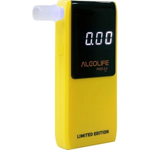 Alkomat elektrochemiczny ALCOLIFE Free, 5 ustników + pokrowiec, zółty