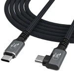 Kątowy kabel USB-C Wozinsky WPS3-UY41S, USB4 40 Gb/s / 240 W, 1 m, czarny