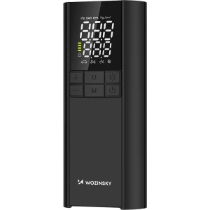Kompresor z powerbankiem i latarką, Wozinsky WPEP-8000, 150 PSI, 8000 mAh, czarny