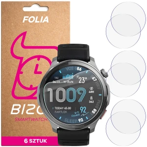 Folia ochronna na ekran zegarka Bizon Watch Film HydroFlex do Amazfit Balance 2, 6 sztuk