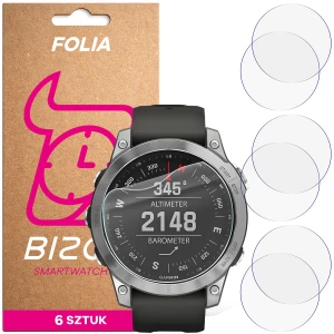 Folia ochronna na ekran zegarka Bizon Watch Film HydroFlex do Garmin Fenix 7, 6 sztuk