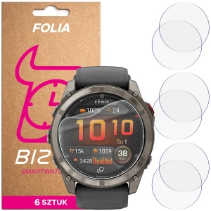 Folia ochronna na ekran zegarka Bizon Watch Film HydroFlex do Garmin Fenix 8 Pro AMOLED 51 mm, 6 sztuk