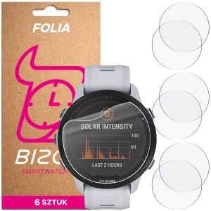 Folia ochronna na ekran zegarka Bizon Watch Film HydroFlex do Garmin Forerunner 955, 6 sztuk
