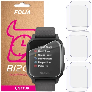 Folia ochronna na ekran zegarka Bizon Watch Film HydroFlex do Garmin Venu Sq, 6 sztuk