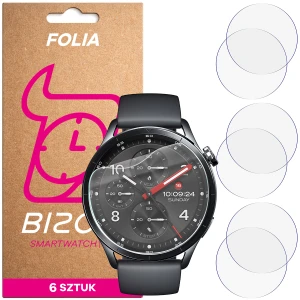 Folia ochronna na ekran zegarka Bizon Watch Film HydroFlex do Xiaomi Watch S5, 6 sztuk