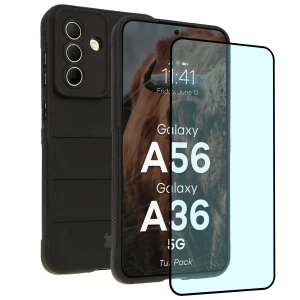 Pancerne etui + szkło hartowane Bizon Tur Pack do Galaxy A36 5G / A56 5G, czarne