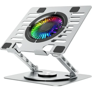 Podstawka chłodząca pod laptopa i tablet do 16", Wozinsky WDCX-X16-AS CoolBase RGB 360°, srebrna